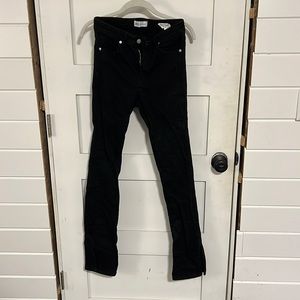 Black split hem Zara jeans
